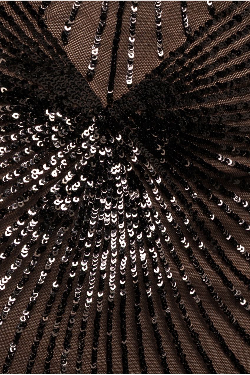 Goddiva Starburst Sequin Maxi Dress - Black