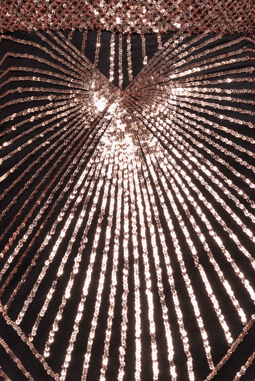 Goddiva Starburst Sequin Maxi Dress - Rosegold