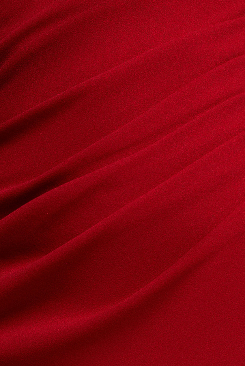 Goddiva Off The Shoulder Maxi Dress With Split - Red