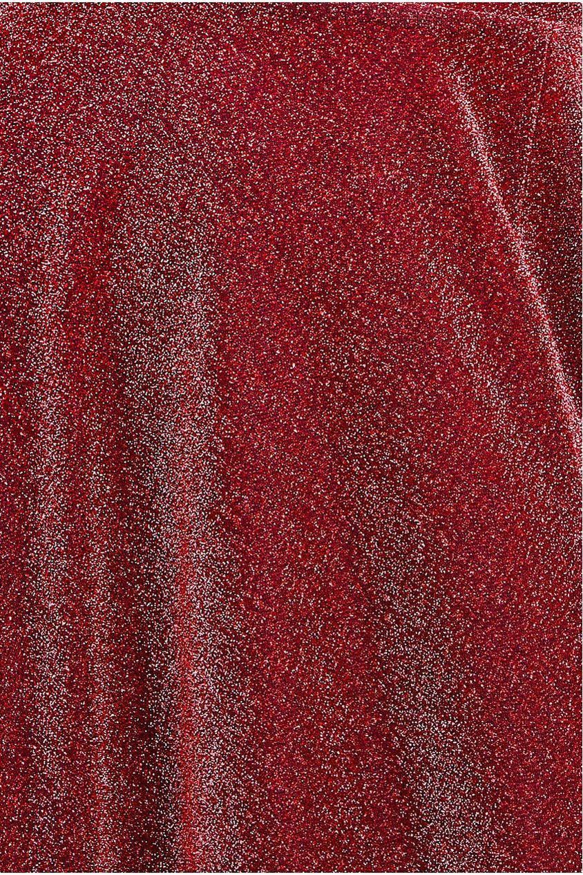 Goddiva Crossover Lurex Glitter Maxi Dress - Wine