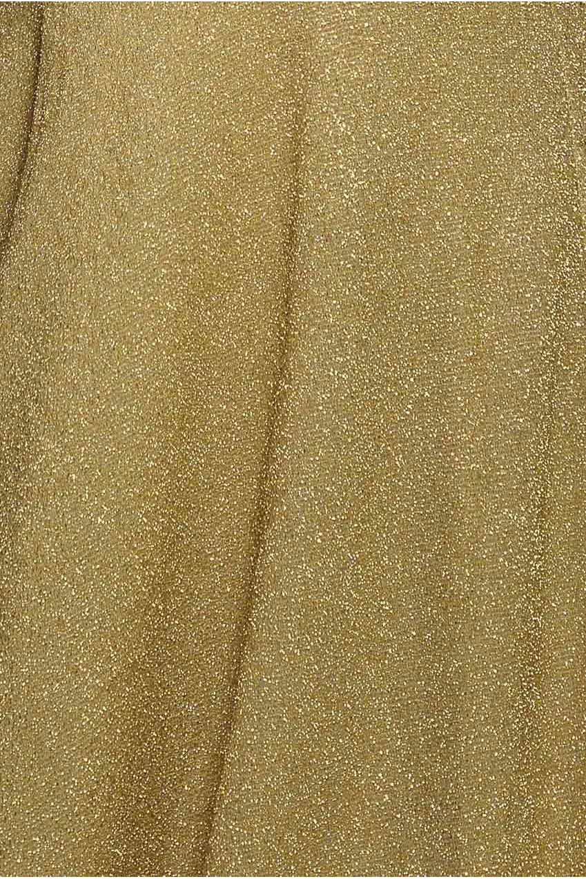 Goddiva Crossover Lurex Glitter Maxi Dress - Gold