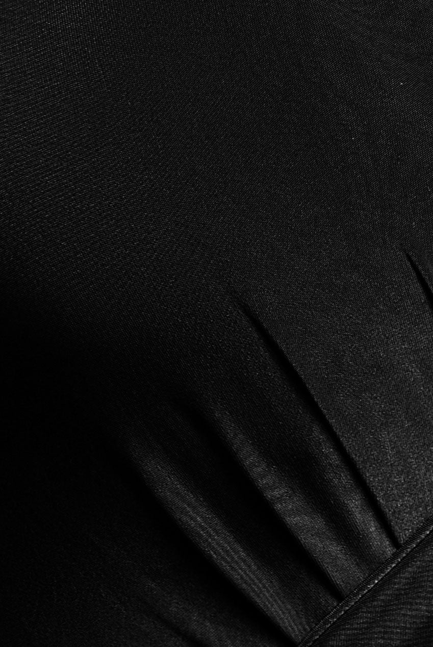 City Goddess Wrap Front Maxi Slip Dress With Waist Tie-Up - Black