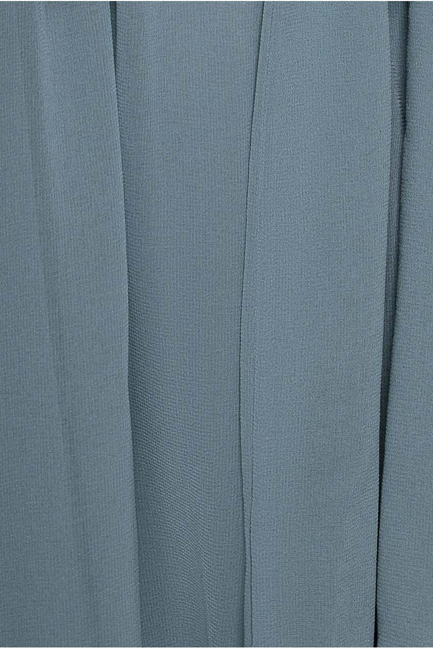 Goddiva Chiffon Flutter Sleeve Wrap Midi Dress - Airforce Blue