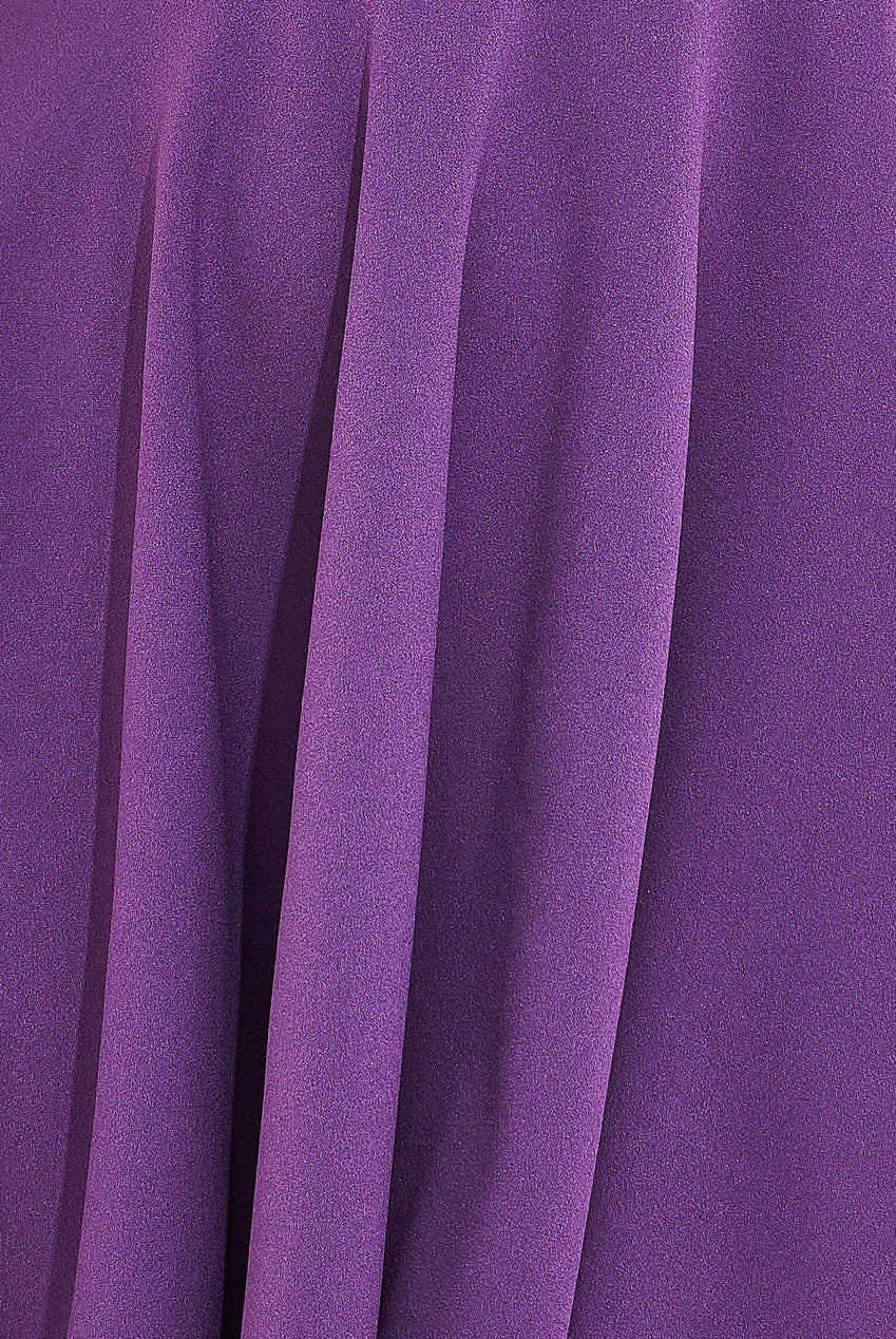 Goddiva Bardot Scuba Crepe Skater Mini Dress - Purple