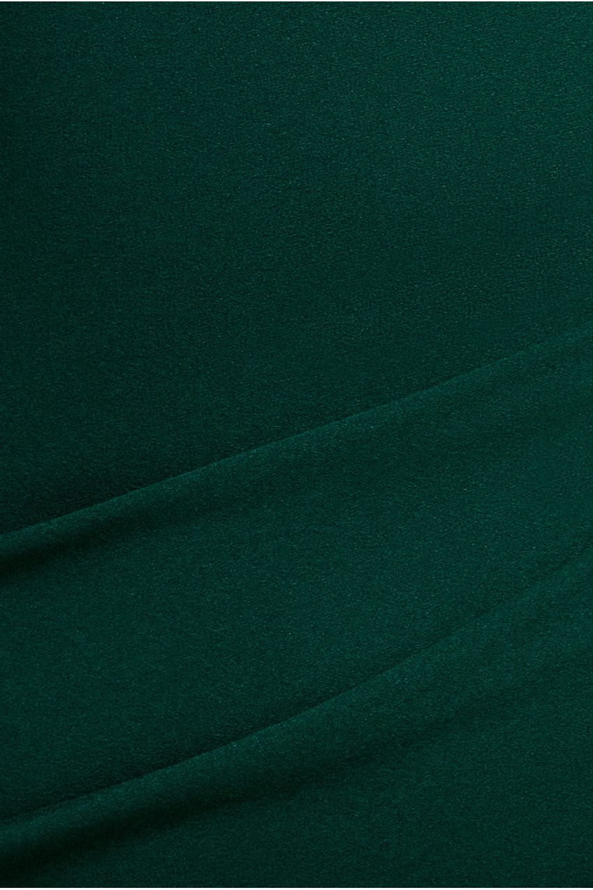 Goddiva Off The Shoulder Pleated Waist Maxi Dress - Emerald Green