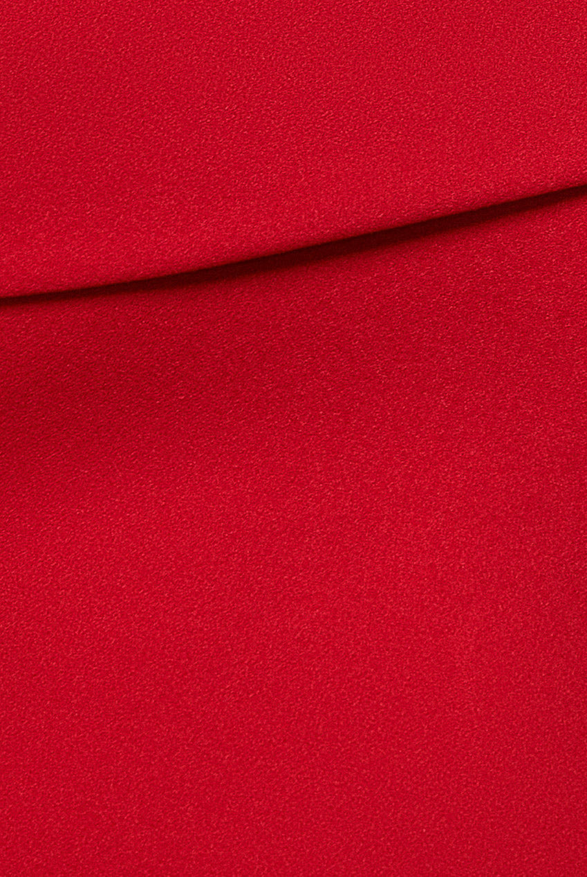 Goddiva Off The Shoulder Pleated Waist Maxi Dress - Red