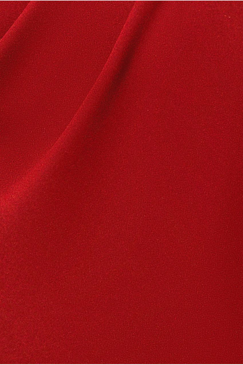 Goddiva Off The Shoulder Pleated Waist Maxi Dress - Red
