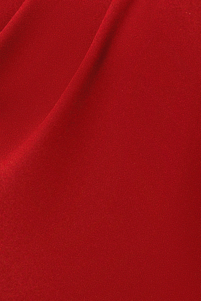 Goddiva Off The Shoulder Pleated Waist Maxi Dress - Red