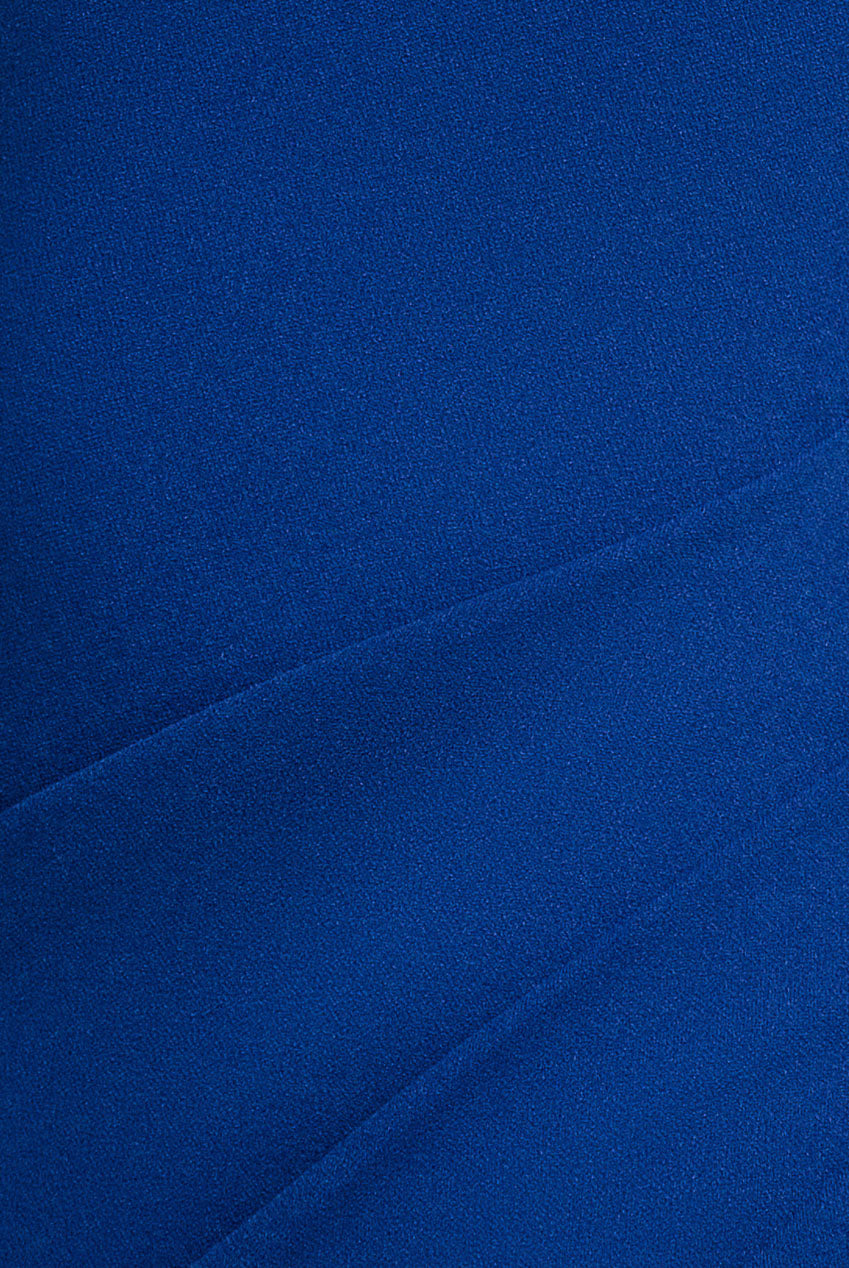 Goddiva Off Shoulder Asymmetric Pleated Waist Maxi Dress - Royalblue