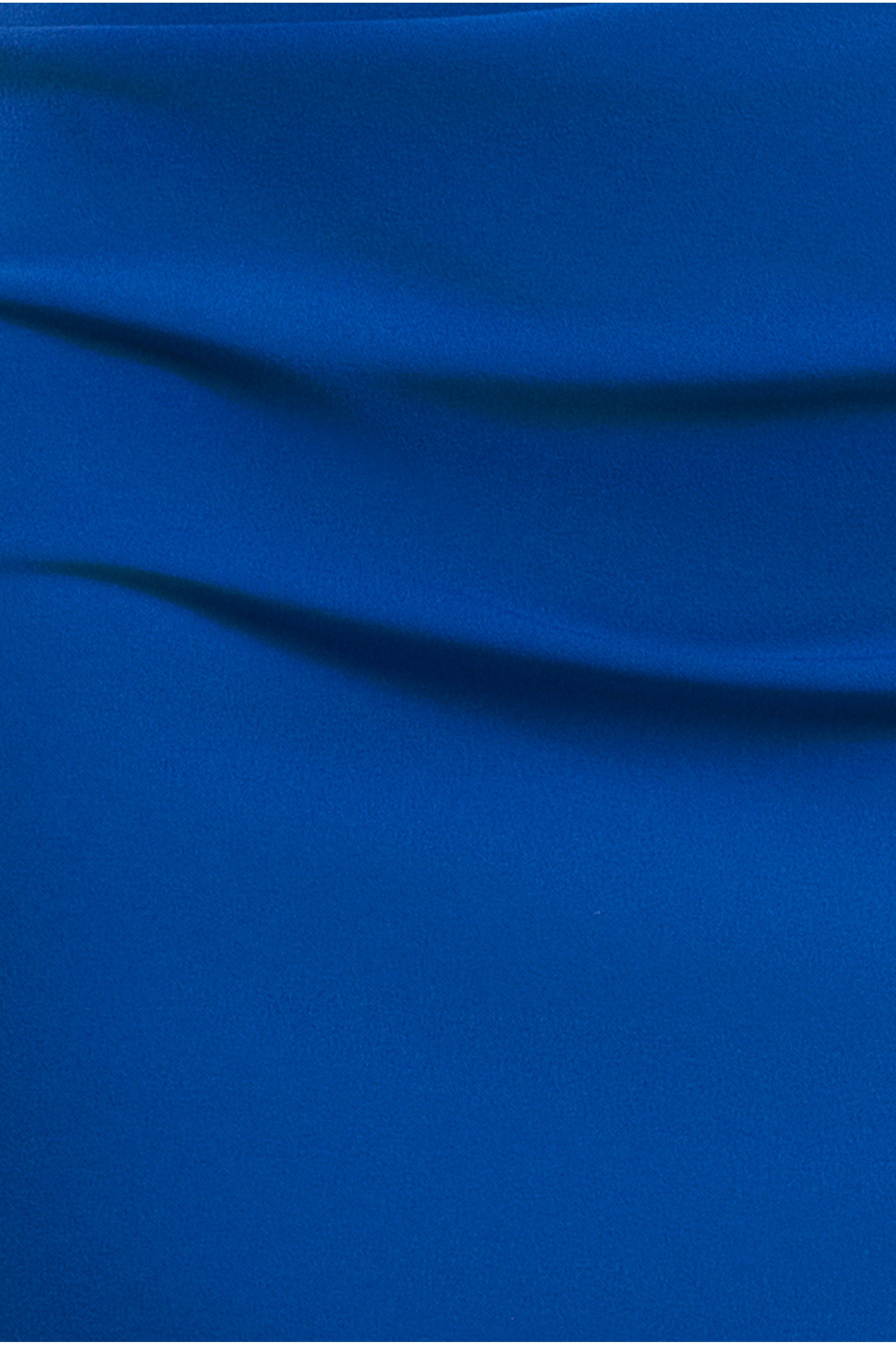 Goddiva Off Shoulder Asymmetric Pleated Waist Maxi Dress - Royalblue