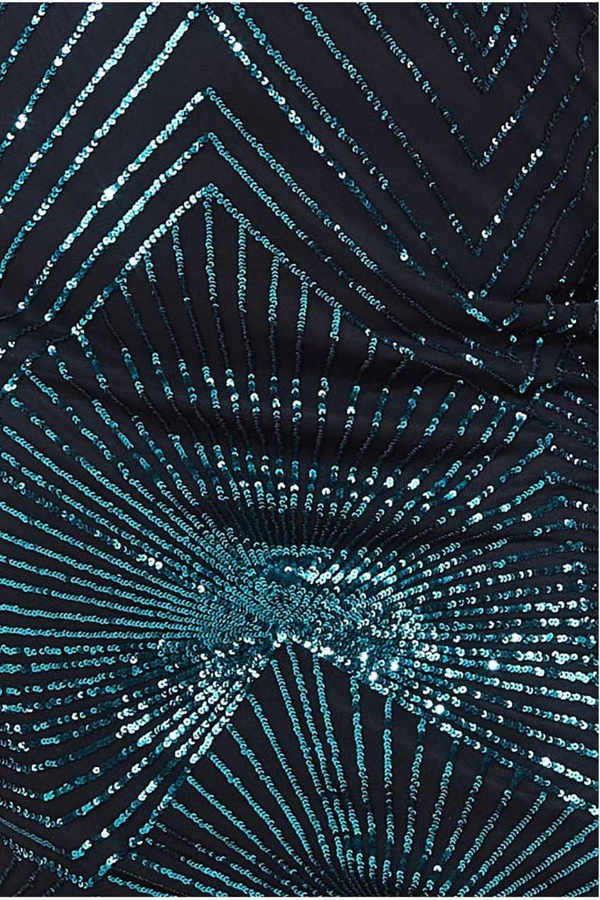 Goddiva Plus Scalloped Hem Starburst Midi Dress - Emerald