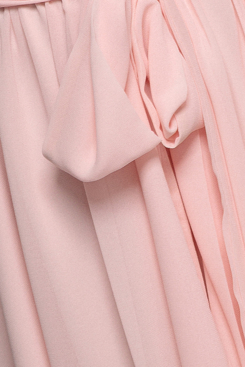 Goddiva Flutter Sleeve Wrap Mini Dress With Elasticated Waist - Soft Pink