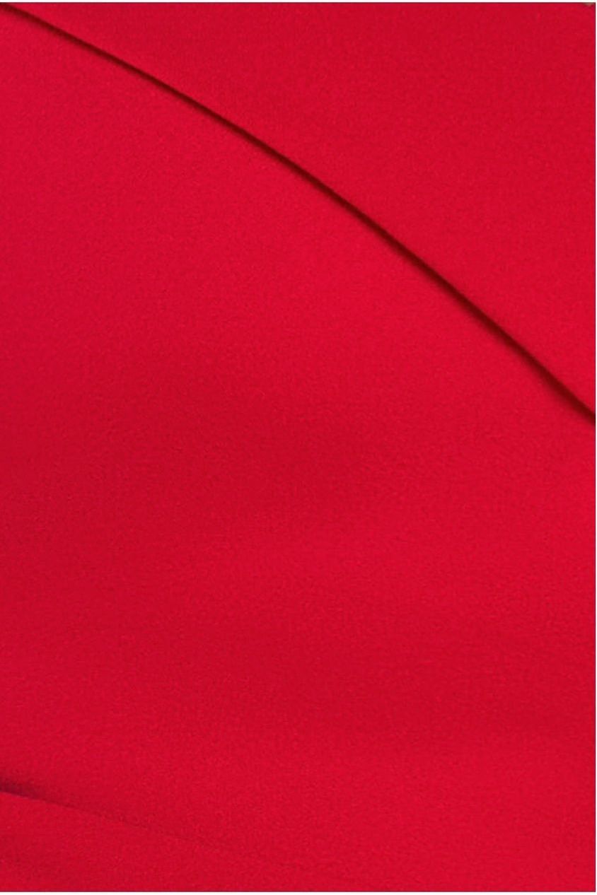 Goddiva Scuba Crepe Off Shoulder Front Split Maxi Dress - Red