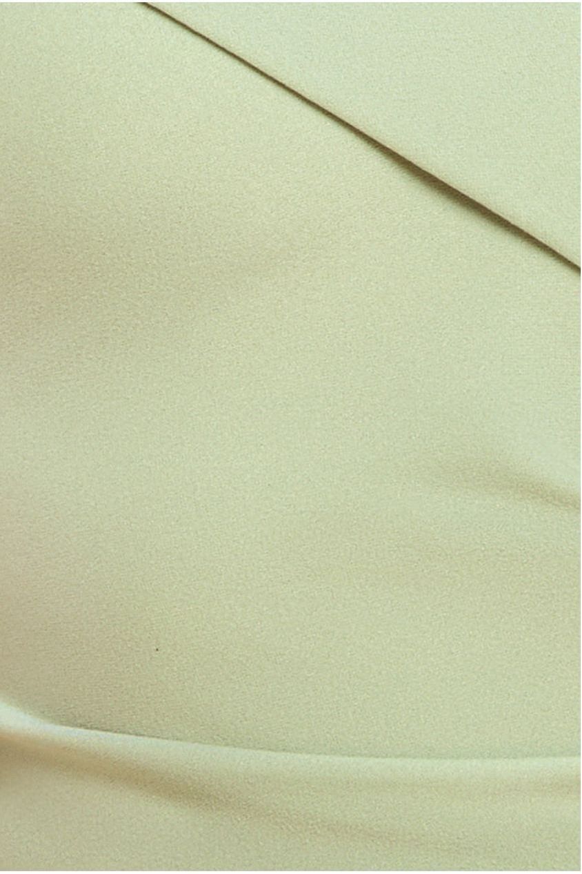 Goddiva Scuba Crepe Off Shoulder Front Split Maxi Dress - Sage Green