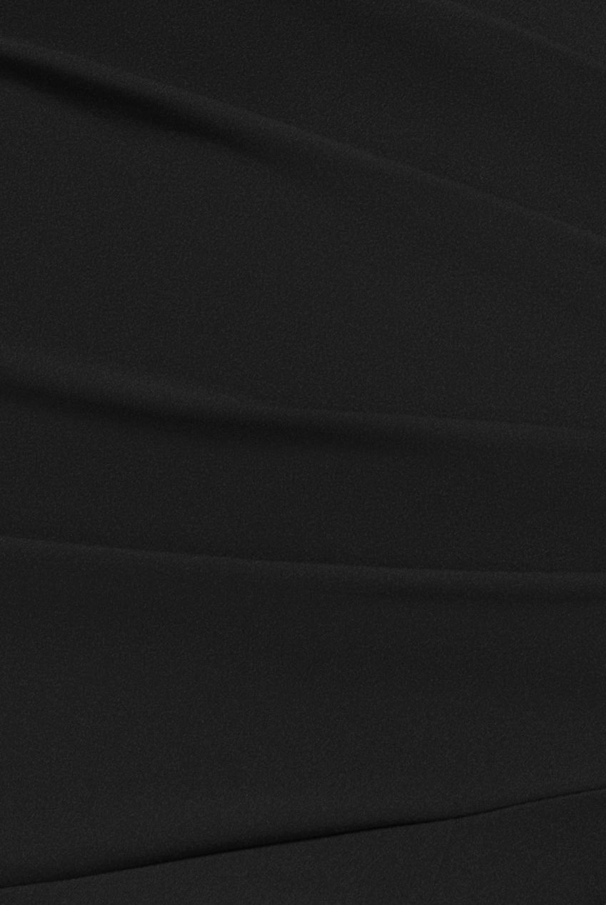 Goddiva Scuba Crepe Off Shoulder Front Split Maxi Dress - Black