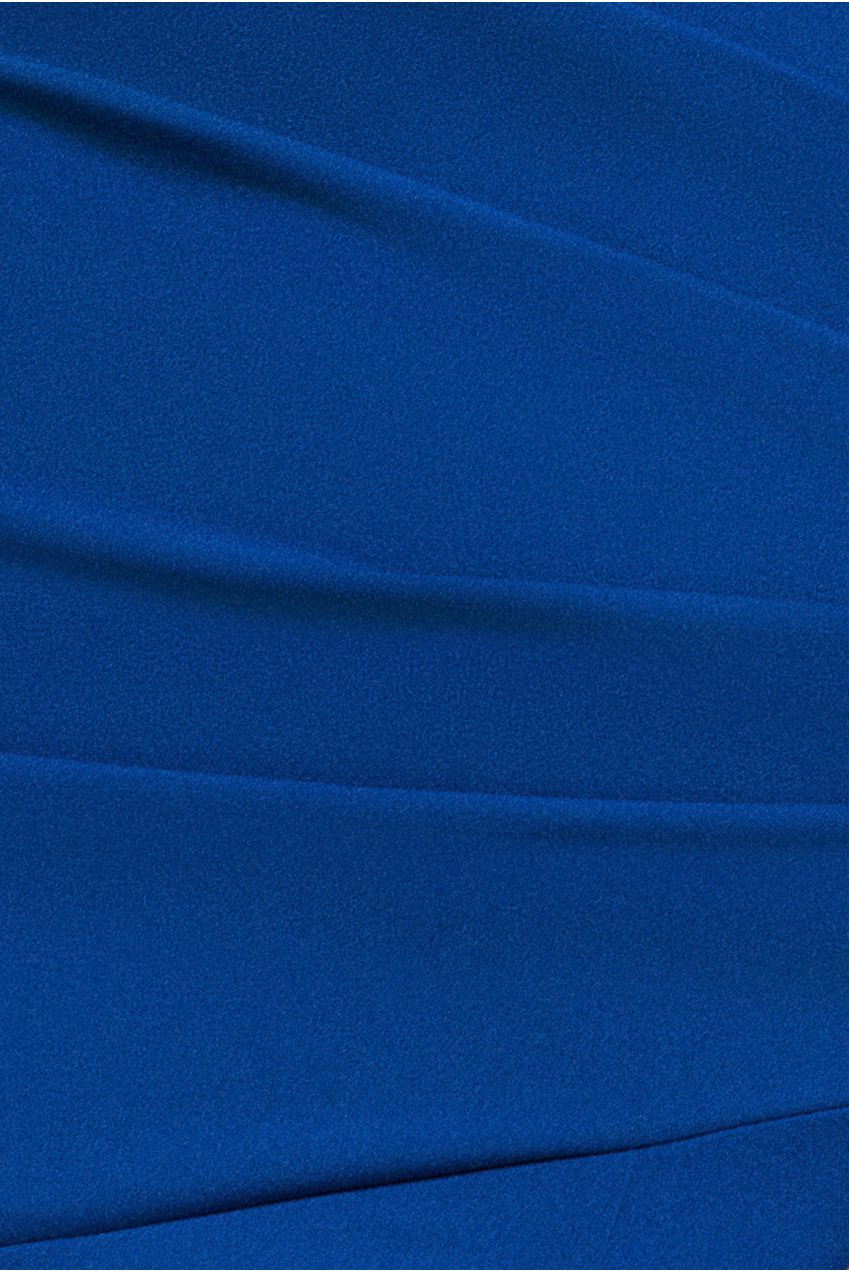 Goddiva Scuba Crepe Off Shoulder Front Split Maxi Dress - Royal Blue