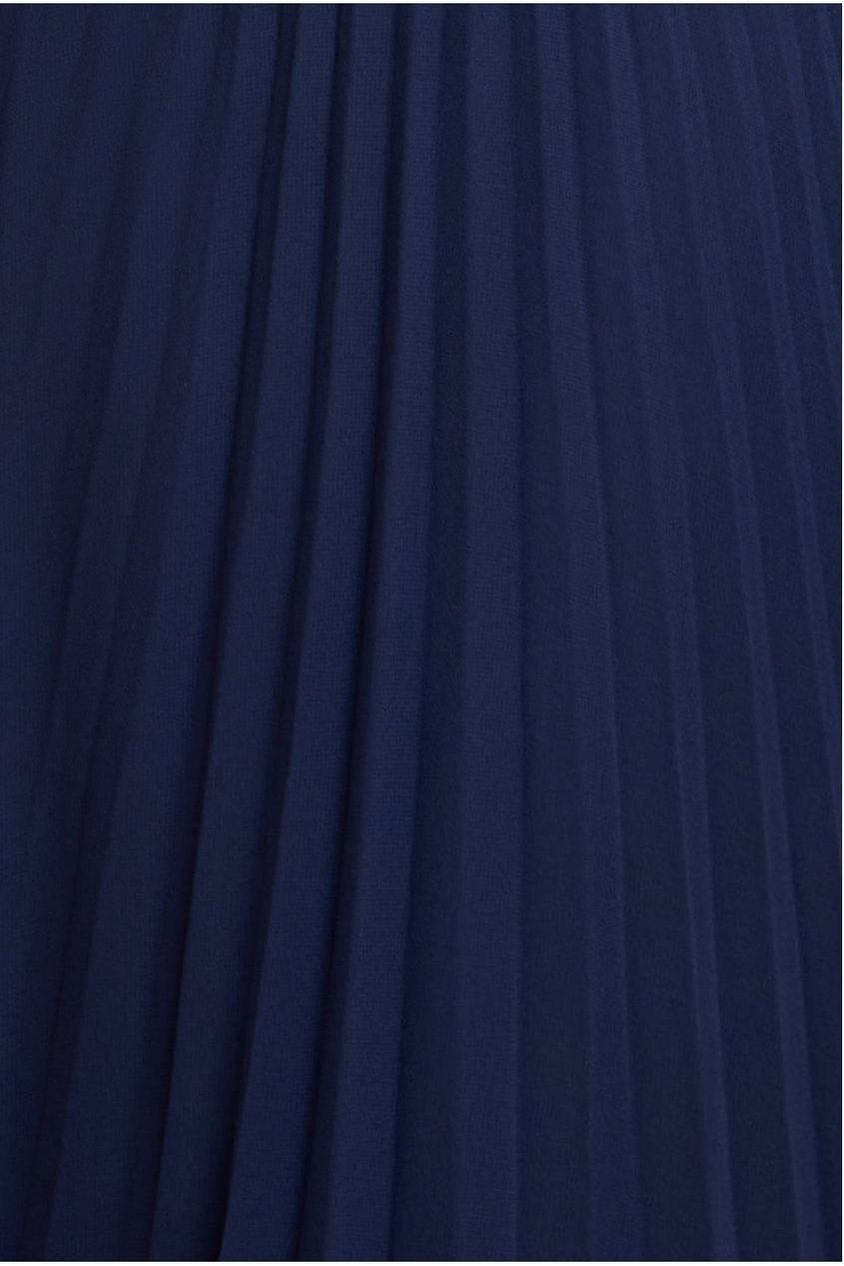 Goddiva Balloon Sleeve Chiffon Maxi Dress - Navy Blue