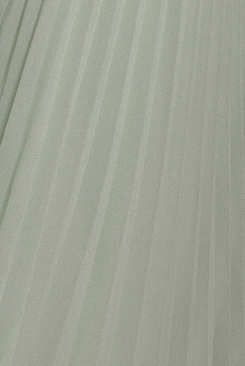 Goddiva Balloon Sleeve Chiffon Maxi Dress - Sage Green