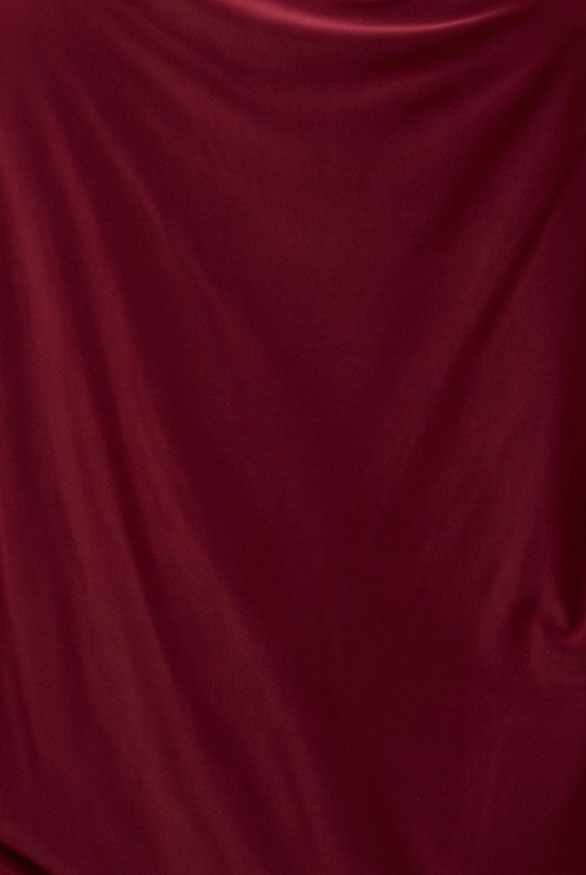 Goddiva Loose Fit Midi Dress With Asymmetric Neck - Wine