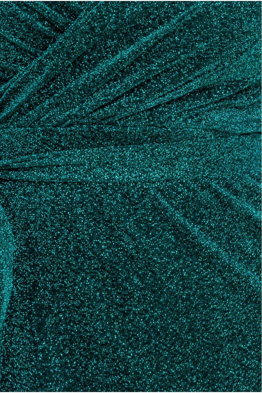 Goddiva Wrap Style Spaghetti Strap Maxi With Split - Emerald