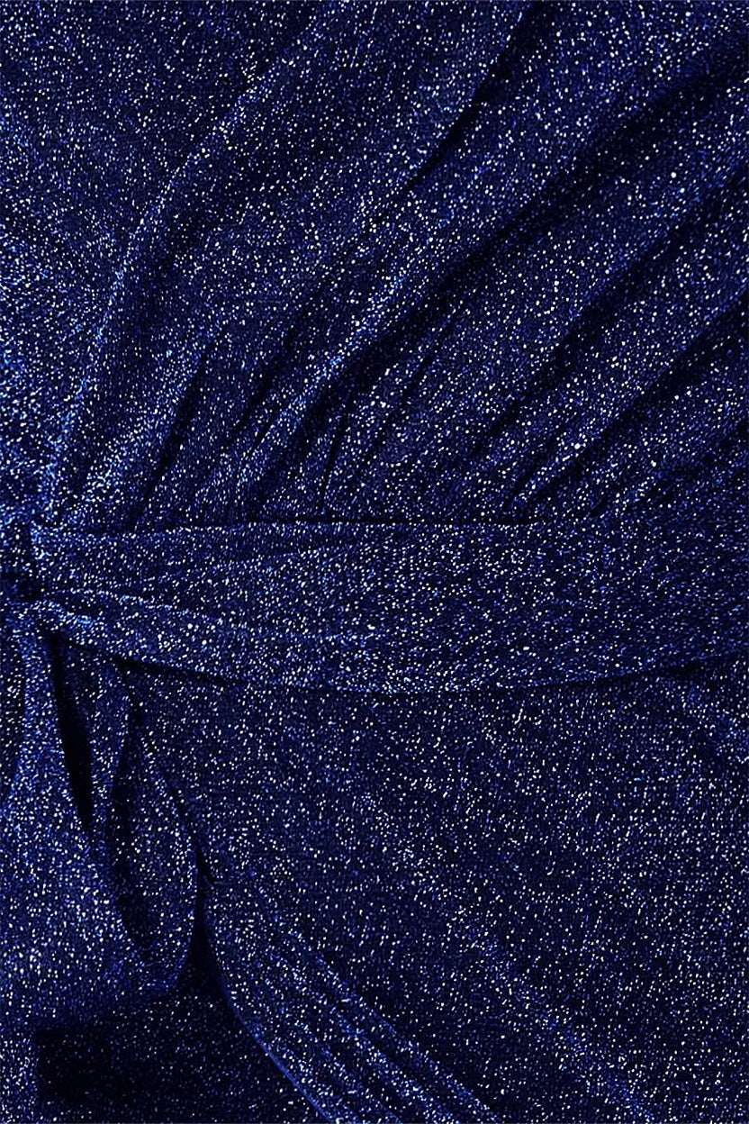 Goddiva Wrap Style Spaghetti Strap Maxi With Split - Navy