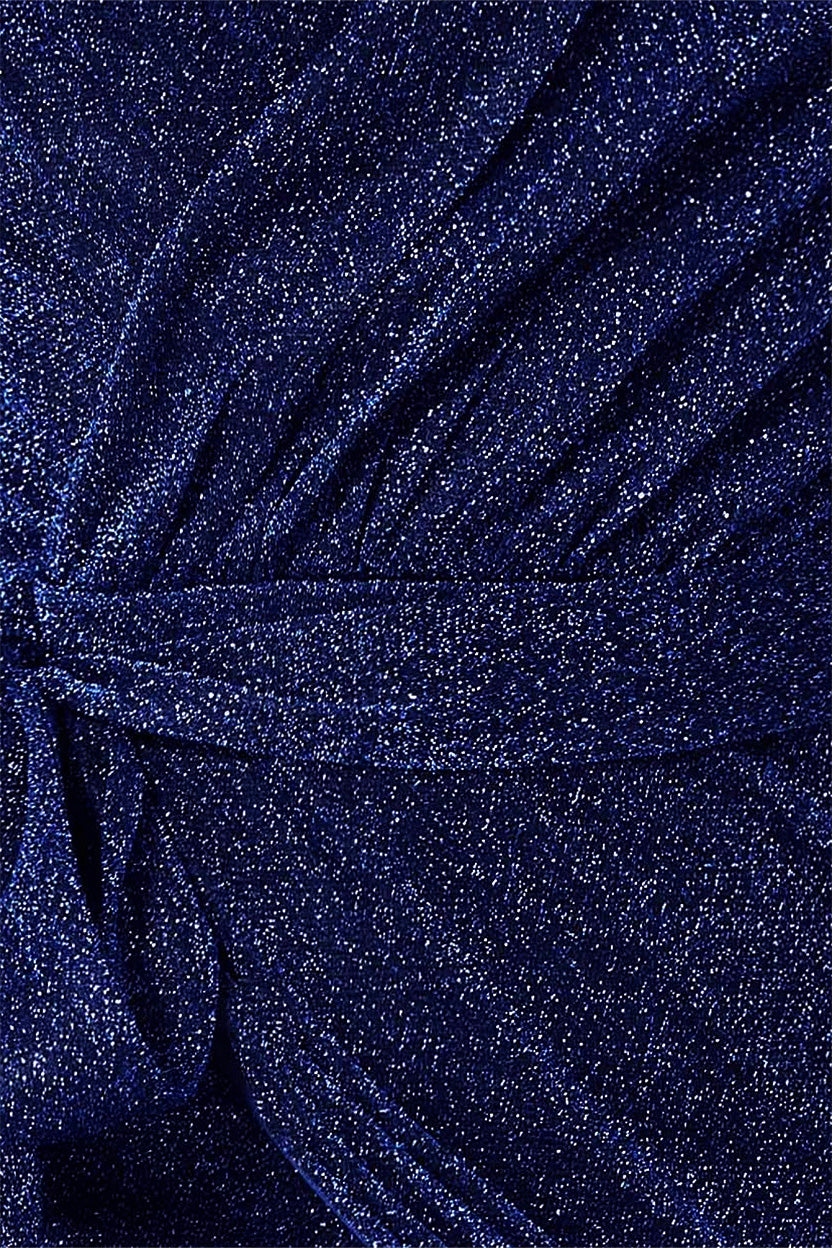 Goddiva Wrap Style Spaghetti Strap Maxi With Split - Navy