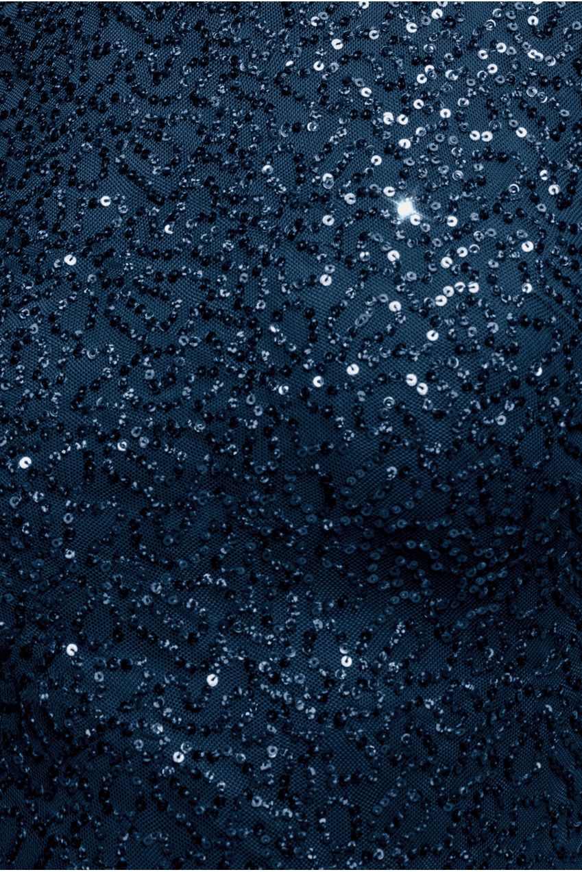 Goddiva Cowl Back Sequin Maxi Dress - Navy