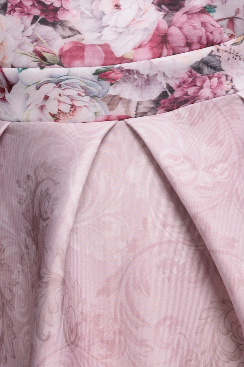 Goddiva Sweetheart Floral Midi Dress - Blush