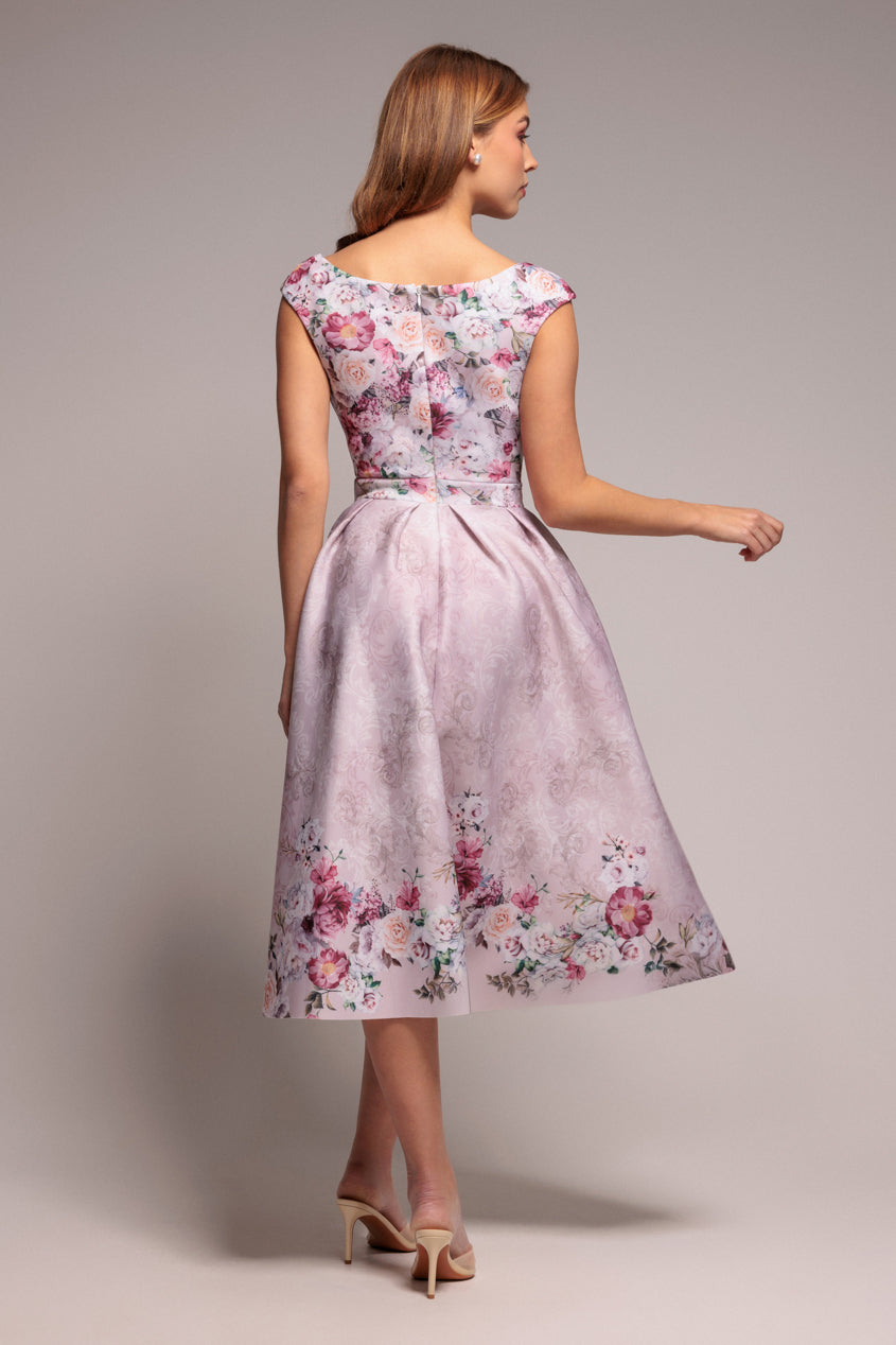 Goddiva Sweetheart Floral Midi Dress - Blush