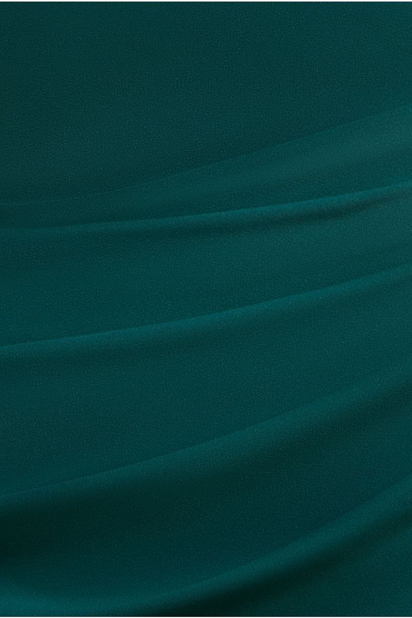 Goddiva One Shoulder Evening Maxi Dress - Emerald Green