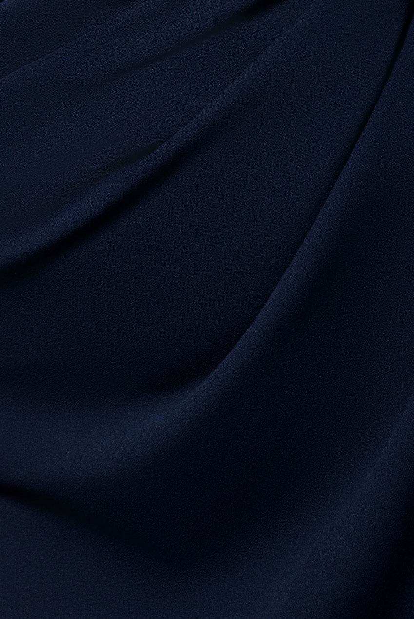 Goddiva One Shoulder Evening Maxi Dress - Navy