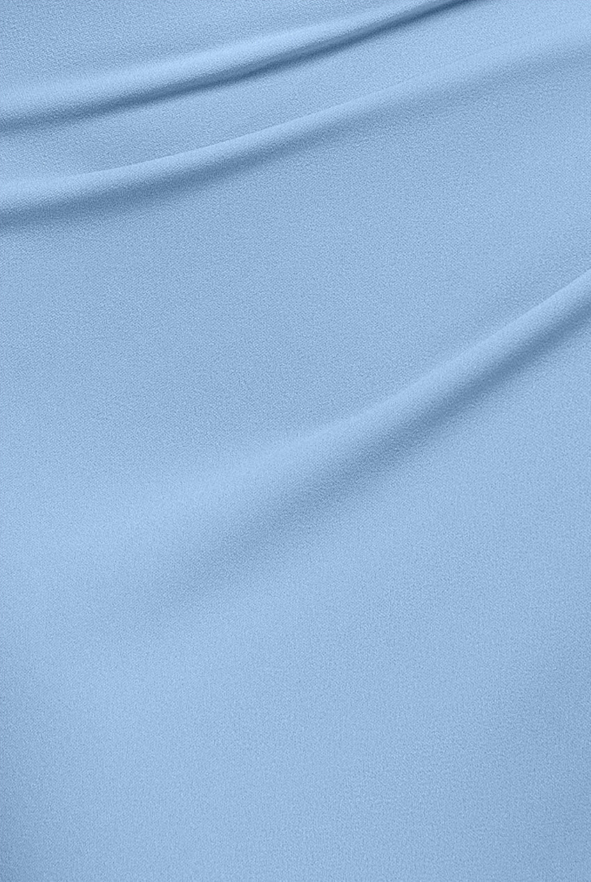 Goddiva One Shoulder Asymmetric Scuba Crepe Maxi Dress - Powder Blue