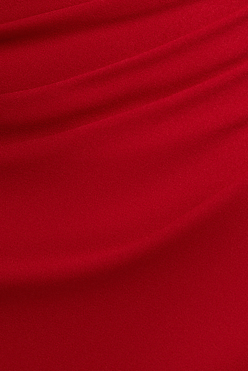Goddiva One Shoulder Evening Maxi Dress - Red