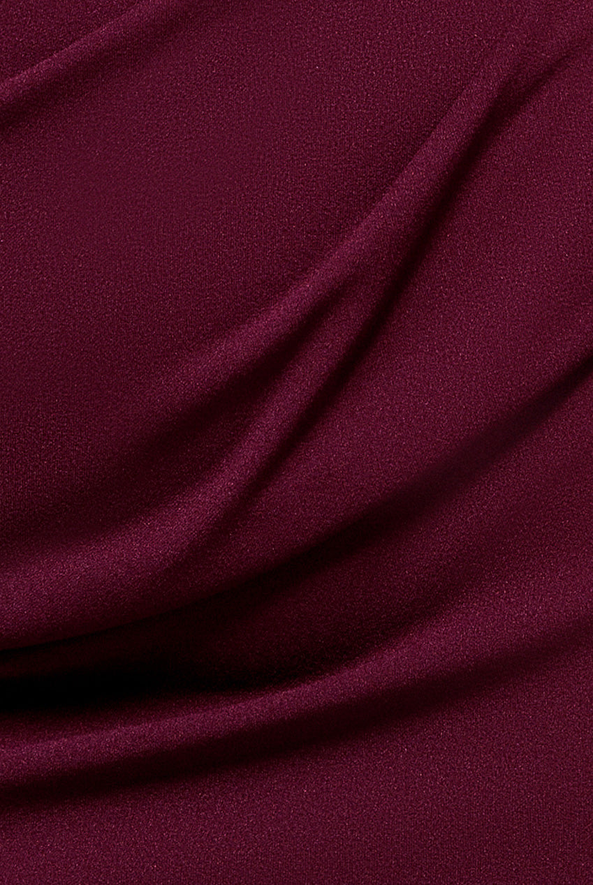 Goddiva Off The Shoulder Draped Sleeve Maxi Dress - Plum