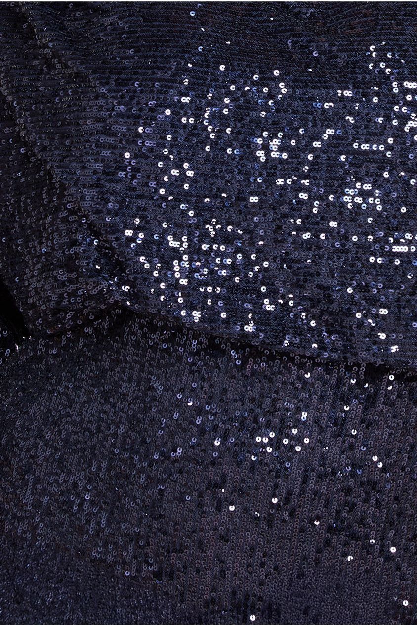 Goddiva Plus Sequin Cowl Neck Midi Dress - Navy
