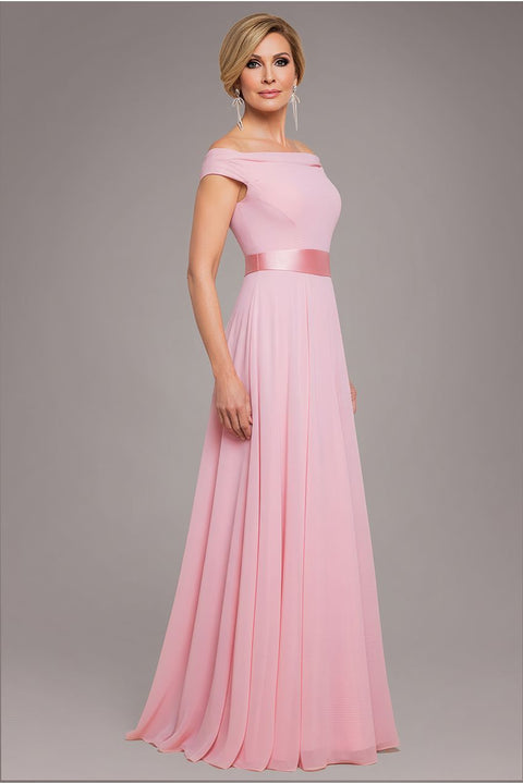 Goddiva Cowl Neck Chiffon Maxi Dress - Blush Pink