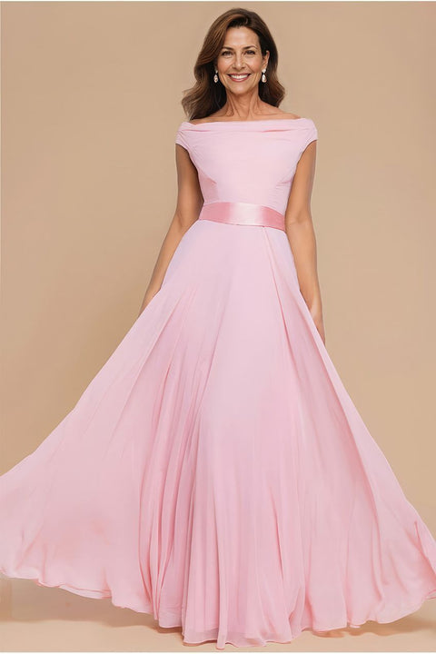 Goddiva Cowl Neck Chiffon Maxi Dress - Blush Pink
