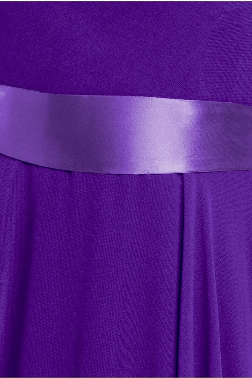 Goddiva Cowl Neck Chiffon Maxi Dress - Purple