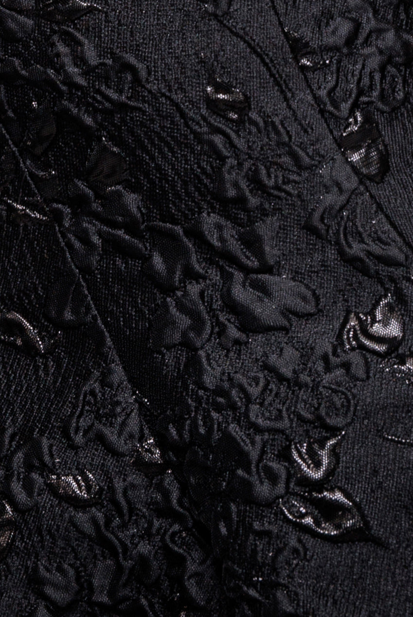 Goddiva Jacquard Sleeveless A-line Mini Dress - Black