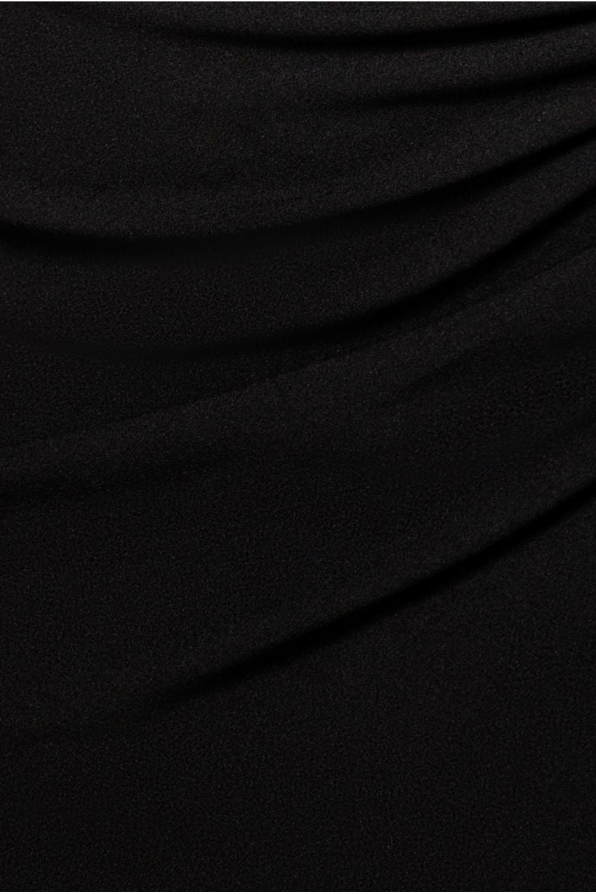 Goddiva One Shoulder Satin Band Maxi Dress - Black