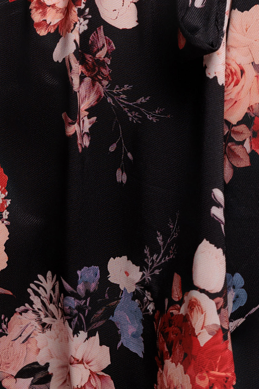 Goddiva Flutter Sleeve Printed Midi Dress - Leopard Print