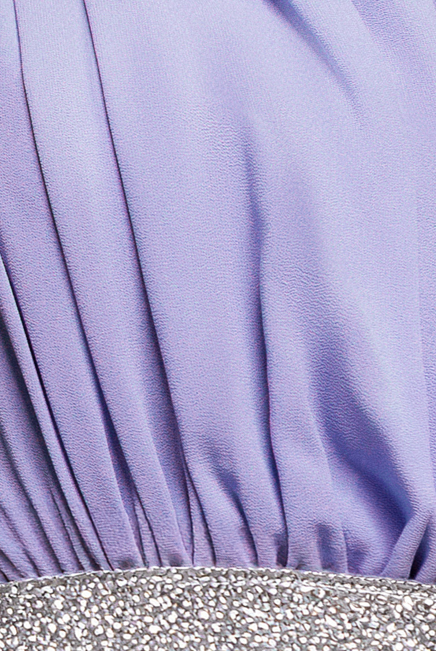 Goddiva Chiffon Maxi With Embellished Belt - Lilac
