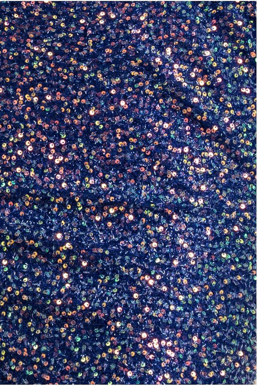 Goddiva Sequin Cowl Neck Midi Dress - Royal Blue