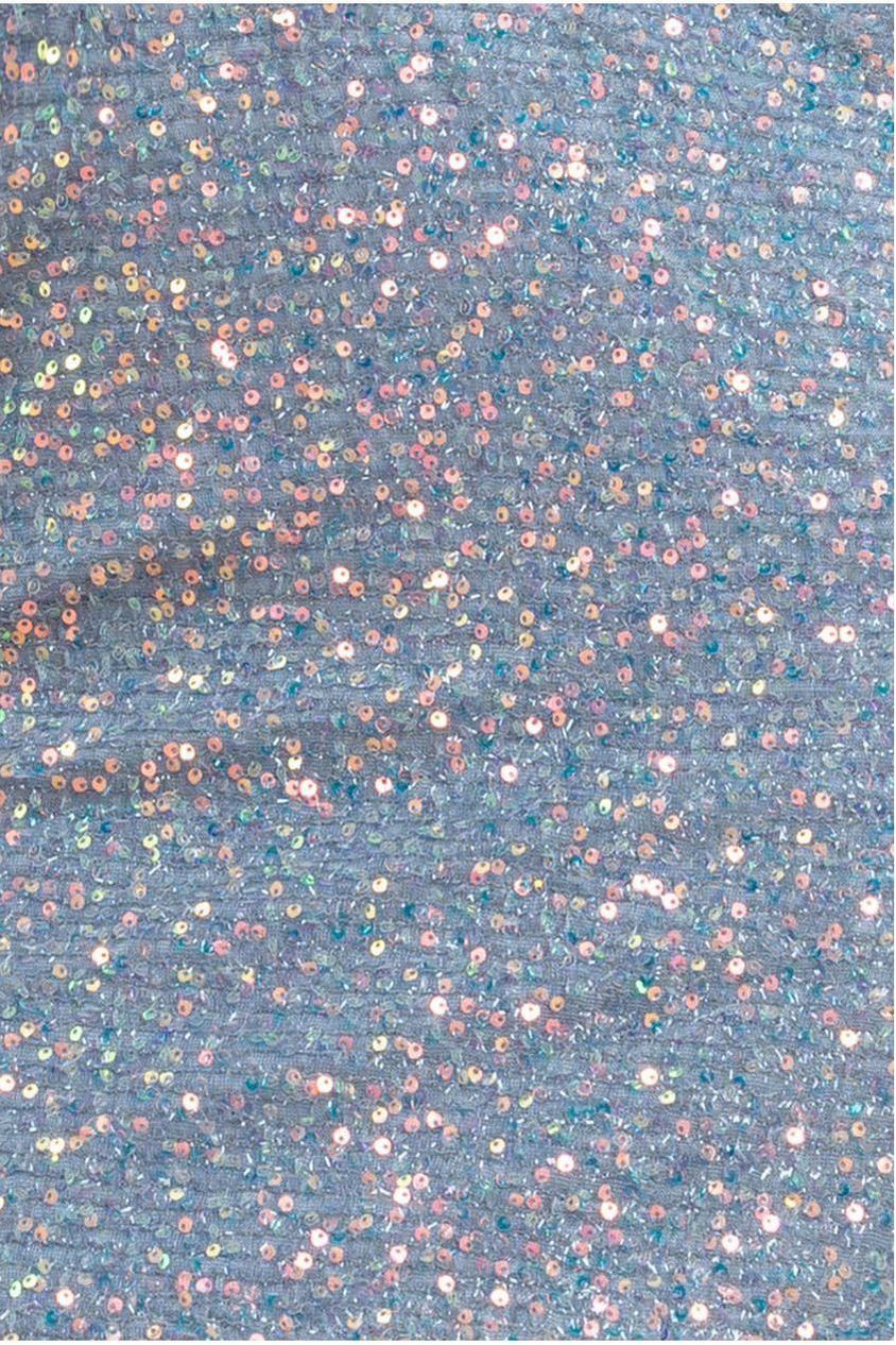 Goddiva Sequin Cowl Neck Midi Dress - Silver