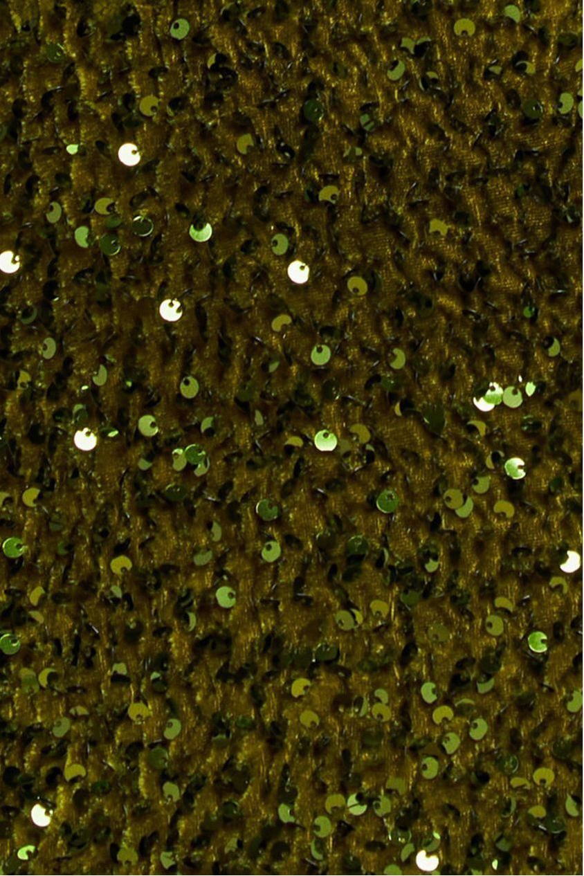 Goddiva Multi Sequin & Velvet Bardot Maxi Dress - Olive Green