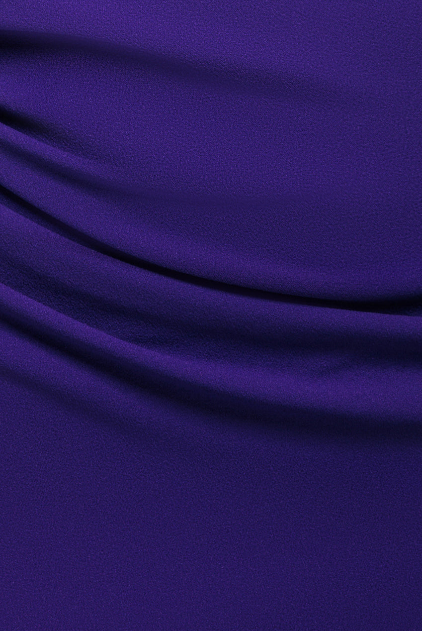 Goddiva One Shoulder Front Split Scuba Maxi - Purple