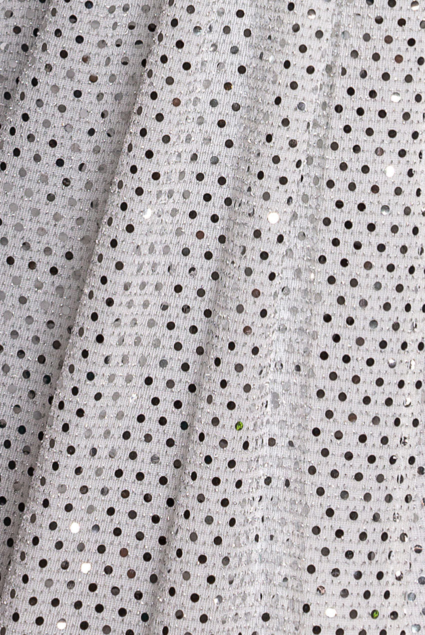 Goddiva Sequined Lurex Long Sleeve Wrap Midi Dress - White