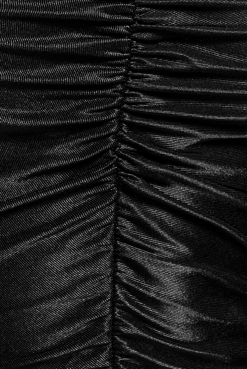 Goddiva Off The Shoulder Ruched Mini - Black
