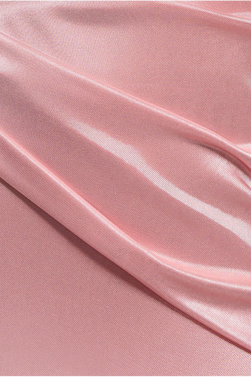 Goddiva Satin Off The Shoulder Maxi Dress - Pink