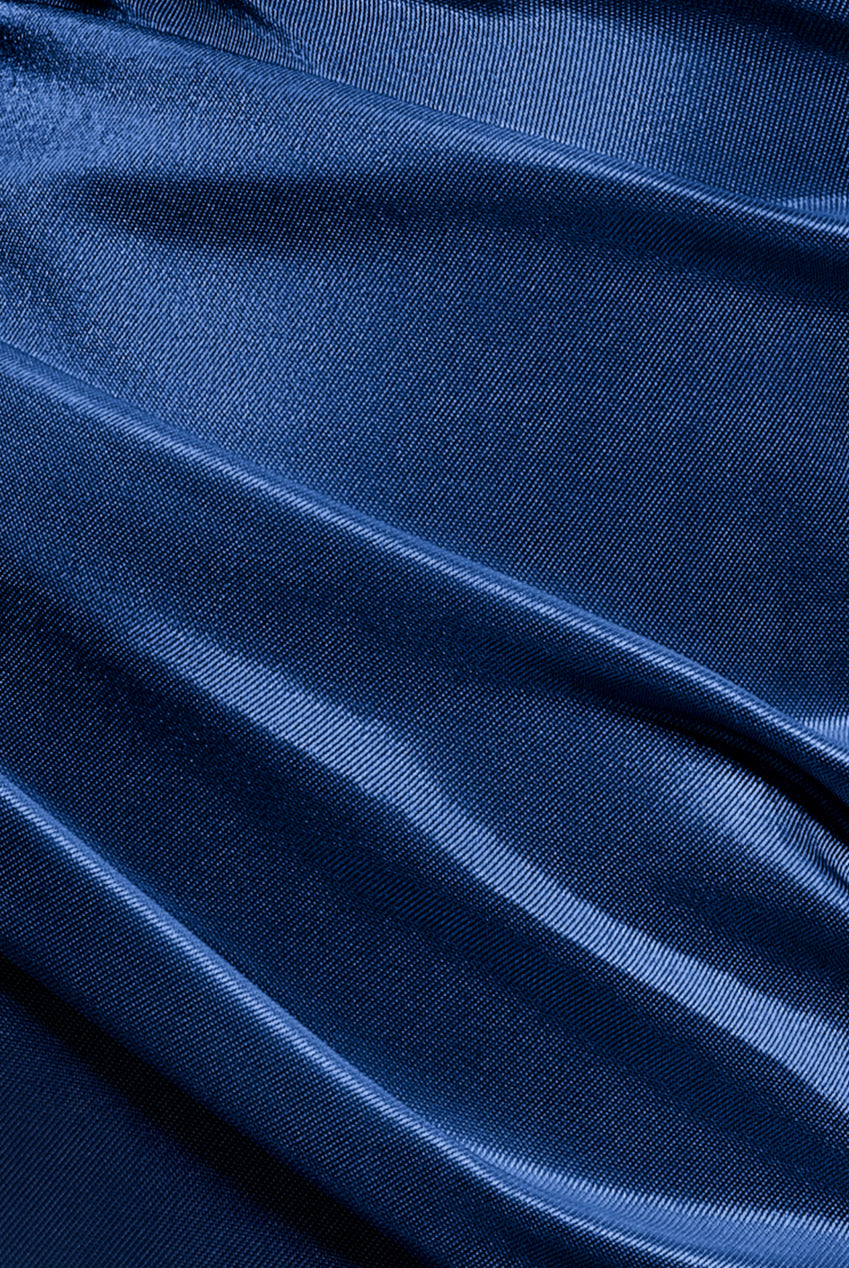 Goddiva Satin Off The Shoulder Maxi Dress - Navy Blue